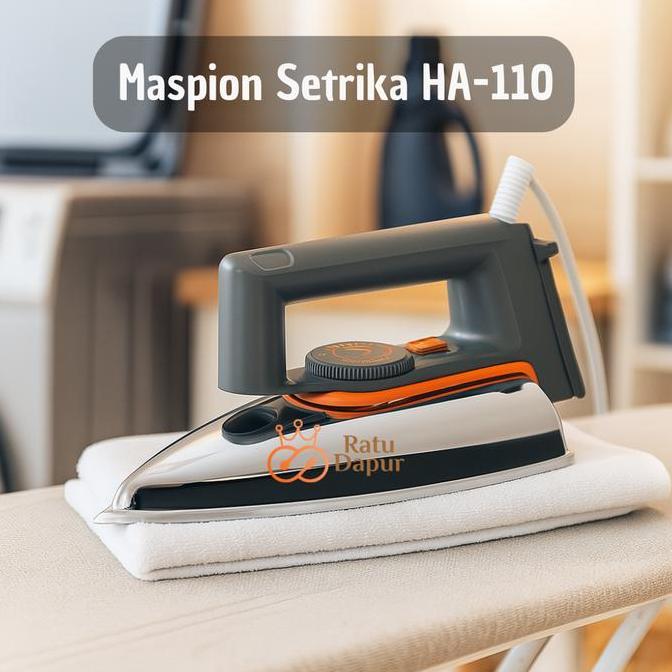 Bisaaja- Maspion Setrika Ha-110 Setrika Listrik Stainless Grey Maspion Setrika Maspion Classic Gosok