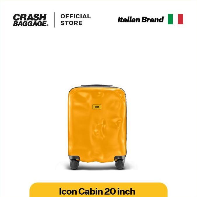 Crash Baggage Icon Koper 20 Inch Cabin (40L) Hardcase Spinner TSA Lock - Yellow