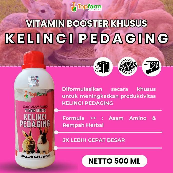VITAMIN KELINCI SEHAT / OBAT PENAMBAH BOBOT KELINCI / VITAMIN PERCEPAT PERTUMBUHAN KELINCI / VITAMIN