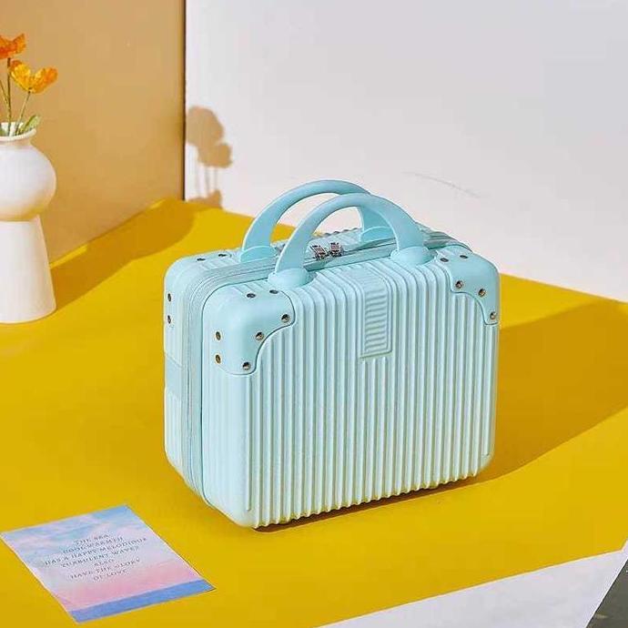 Fs168 Koper 14 Inch Mini Beauty Case Tas 12 Inch Make Up Koper Kosmetik Premium Bahan Semi