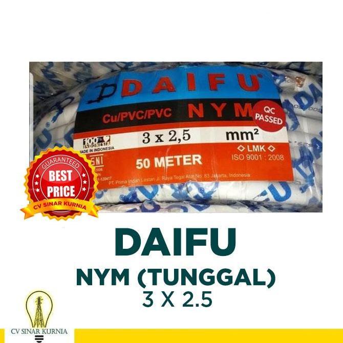 Kabel Listrik NYM 3x2,5 3x2.5 50M DAIFU | DAIFU Kabel NYM | SNI