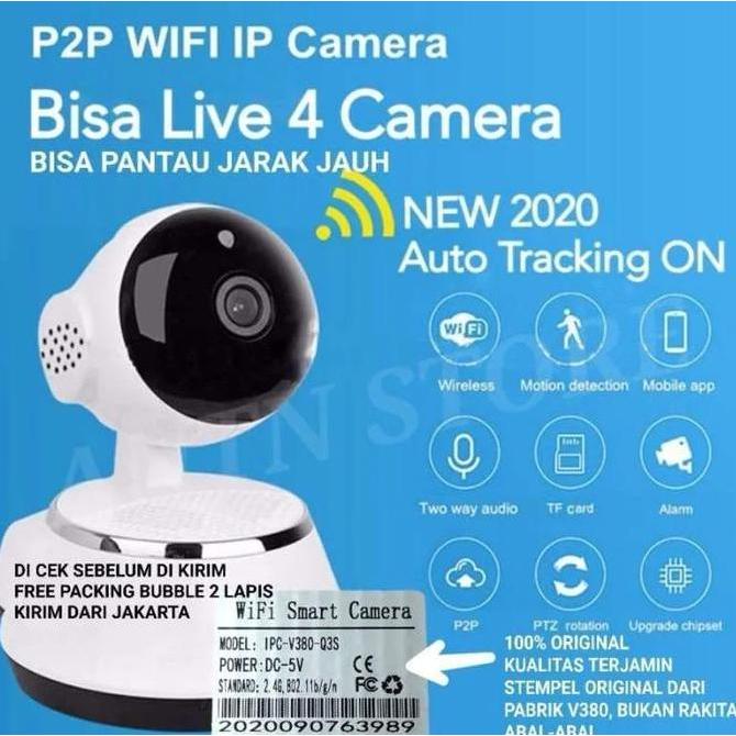 CCTV IP CAM V380 / Res 1,3MP / 360 VIEW, Zoom, Night Vision,