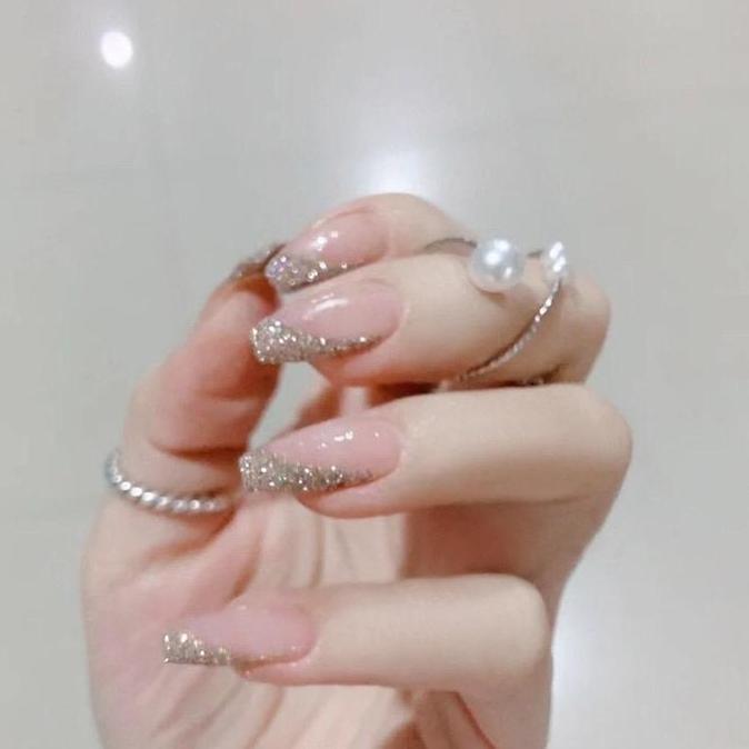 Nail- Kuku Palsu Polos Ujung Putih / Nail Art / Fake Nail - Kk-032