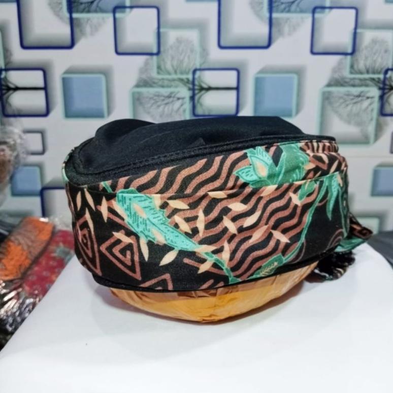 PROMO Peci batik laut imamah blangkon biru udeng santri modern permanen  siap  di pakai