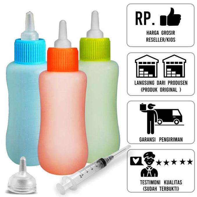 Pat- New- Sempati Grosir Fullset Botol Dot Kucing 100Ml Plus Refill Dot Multifungsi Isi 20 Set Size 