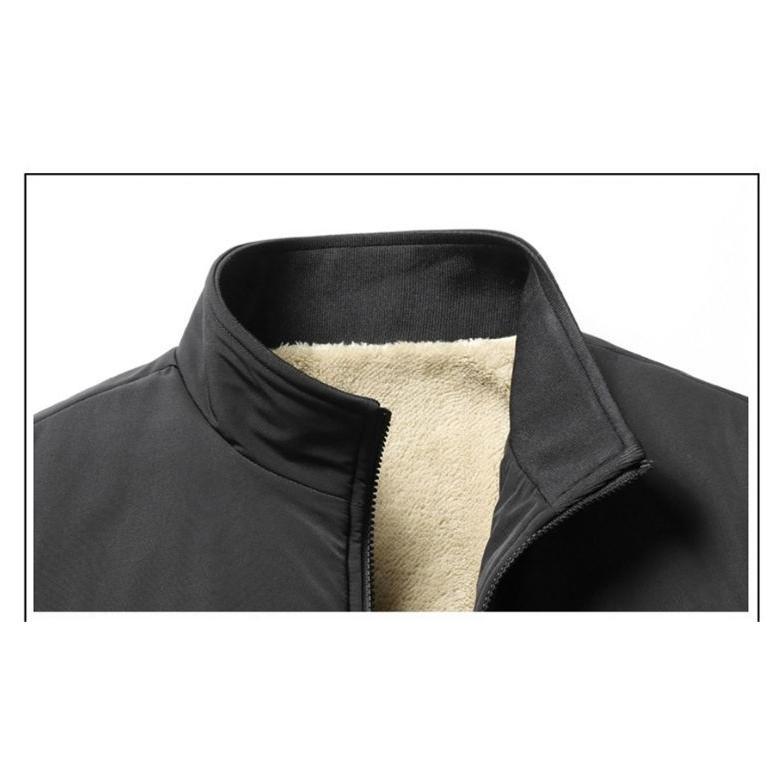 DISKON JAKET BOMBER PRIA BAHAN DALAM BULU SHERVA TEBAL MUSIM DINGIN