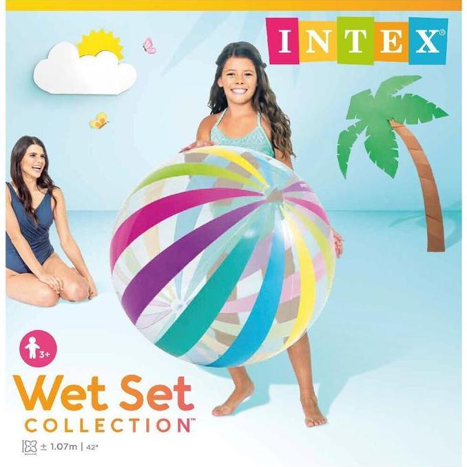 Bola Pantai Jumbo 107 cm / Mainan Bola Besar Beach Ball INTEX 59065