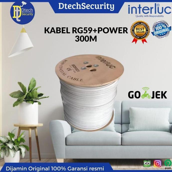 kabel cctv rg59+p 300m KABEL COAXIAL RG59 POWER 300M 1 ROLL ORIGINAL