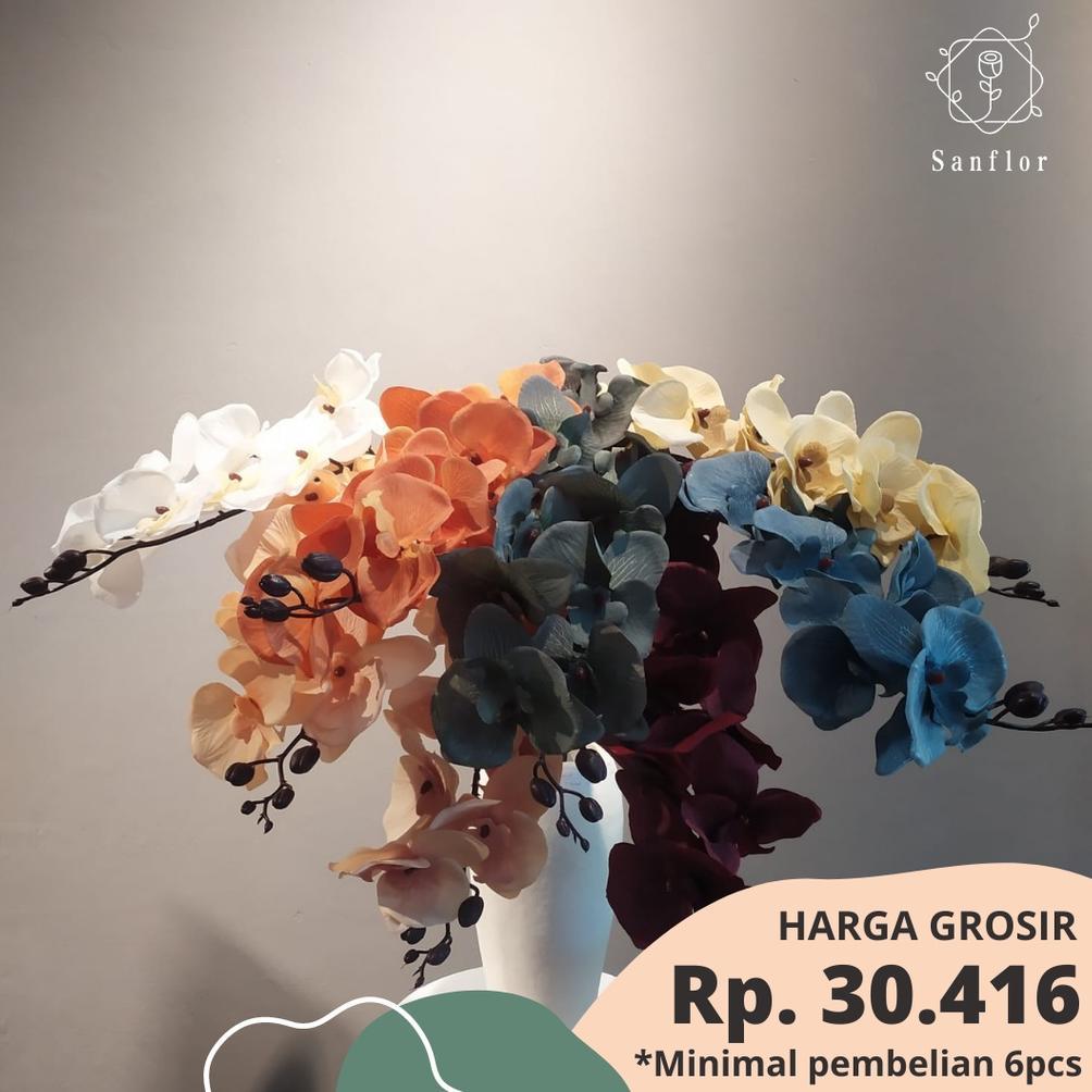 NEW BUNGA ANGGREK KAIN/ANGGREK KAIN 9KUNTUM/BUNGA ANGGREK PALSU/ANGGREK ARTIFICIAL [terbaik][terlari