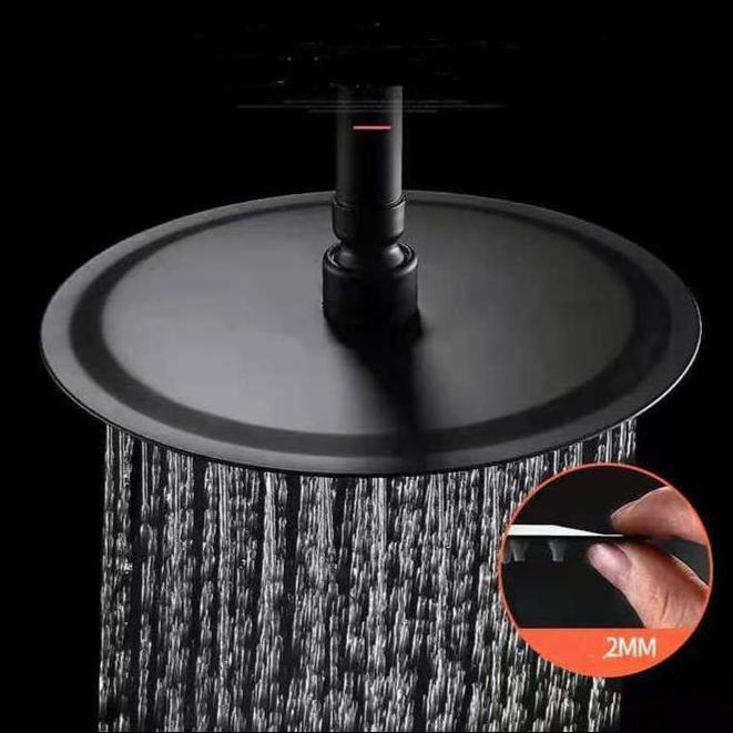 Wall Shower 10 inch Stainless Hitam 10B Rainfall Wall Shower BLack 11B