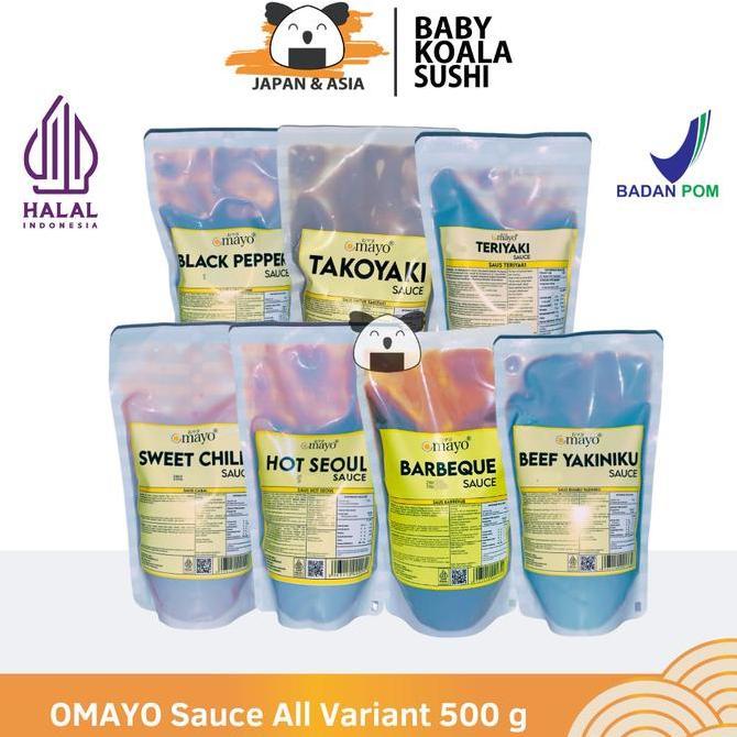 Pilihan- Omayo Sauce All Variant 500 G Halal | Takoyaki Mentaiko Sweet Chili Buldak Hot Seoul | Pizz