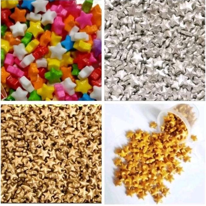 Pilihan- Sprinkle Bintang, Sprinkle Warna-Warni Bintang, Taburan Kue Bintang
