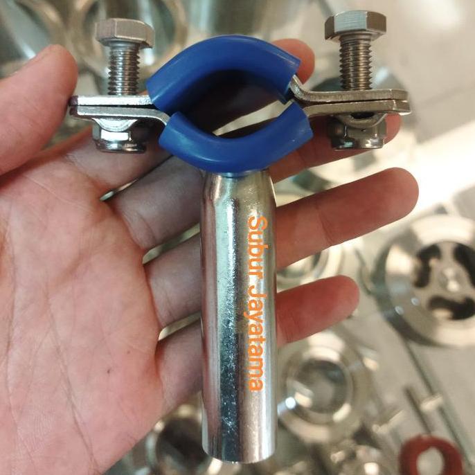 Clamp Pipa Karet Biru Sanitary Stainless 304 1 " inch