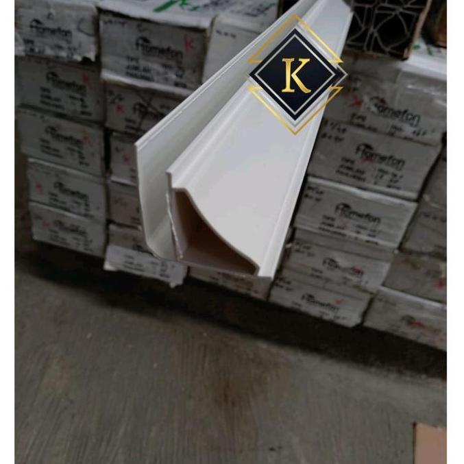 LIS LIST PLAFON PVC 6 CM PROFIL PREMIUM PUTIH POLOS PANJANG 4 METER PLAVON