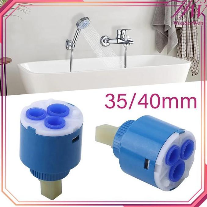 35/40mm Jantung Kran Panas Dingin Keramik Biru Jantung Kran Air Panas Dingin Spare Part Kran Shower