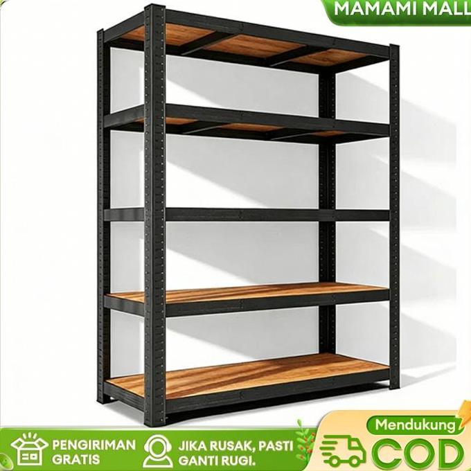 Rak Besi Siku Lubang/Rak Gudang/ Rak besi /Rak susun 3/4/5 /Rak Dapur/Rak Supermarket Serbaguna /rak