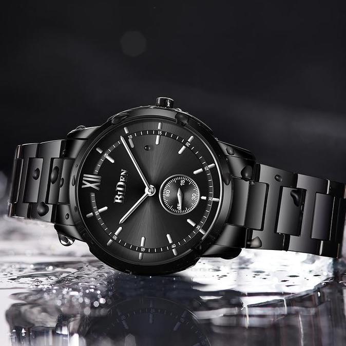 Orologi- Biden Jam Tangan Pria Bisnis Santai Mode Tahan Air Kuarsa Tali Stainless Steel Jam Tangan  