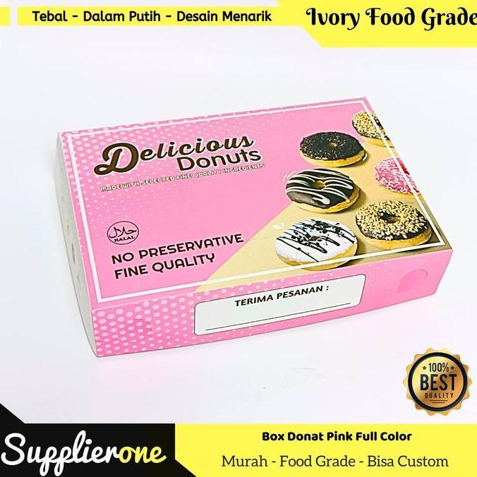 Bebasaja- Box Donat Isi 25 / Dus Donat / Kemasan Donat / Kotak Donat / Box Donat Motif