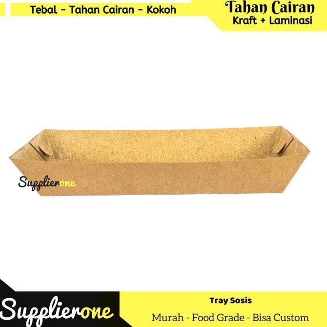 Bebasaja- Paper Tray Sosis Isi 100/ Dus Sosis / Dus Hotdog / Paper Tray Sosis Bakar