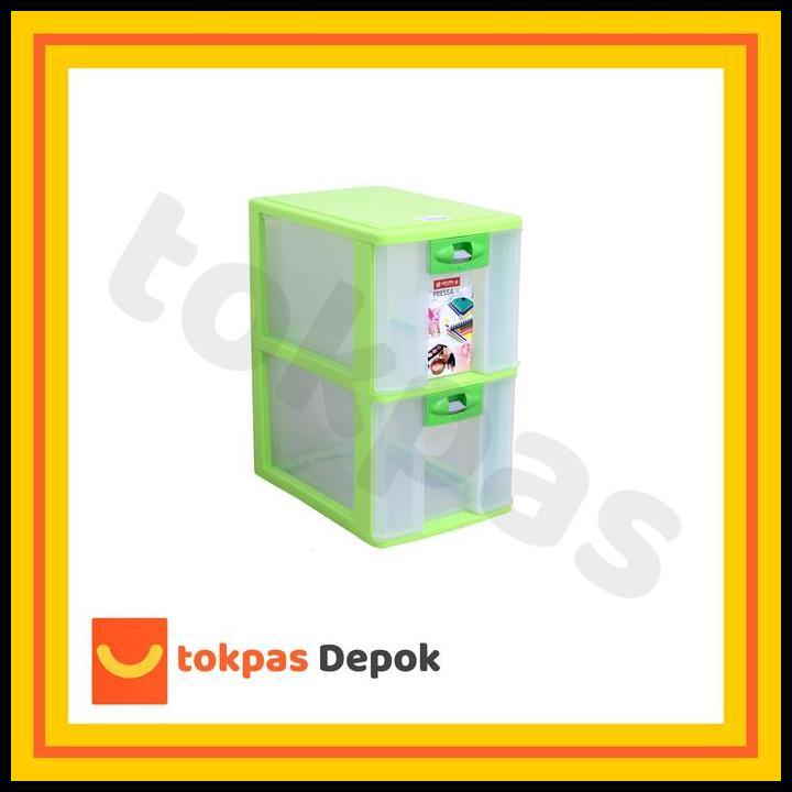 Terbaru Lion Star - Pressa Container Xl 2 Plastik  Pr 22 Laci Penyimpanan Cd Susun 2 Biru Hijau Pink