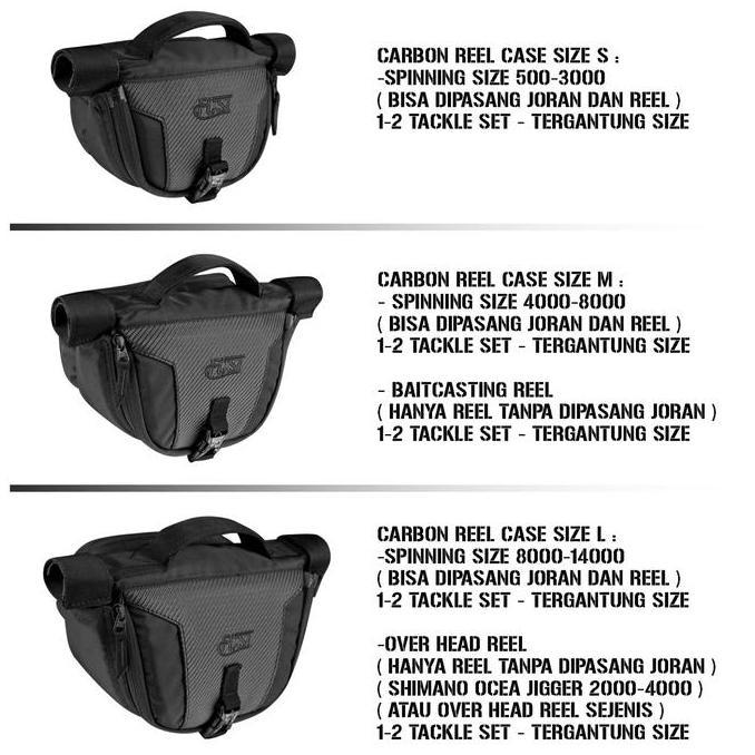 Pesca- New- Carbon Case | Tas Pancing Medium Hard Case | Tas Reel Pancing