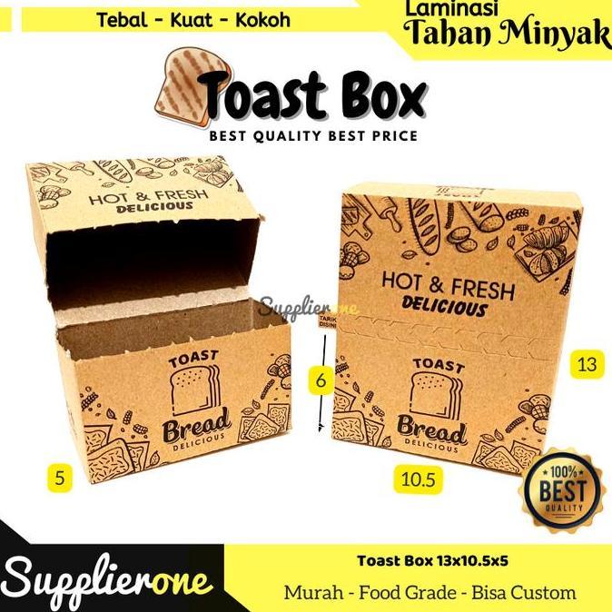 Bebasaja- Toast Box Isi 50/ Toast Tray / Dus Roti Bakar / Kemasan Roti Bakar
