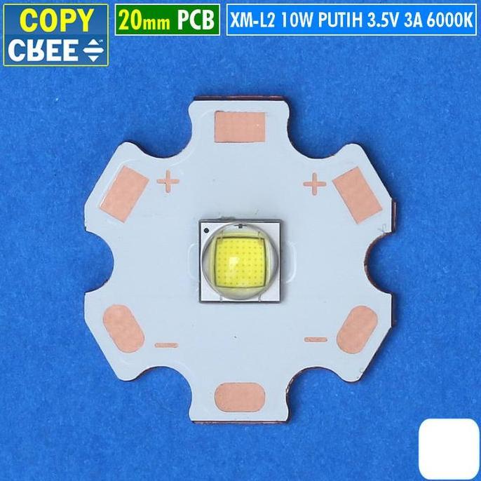 COPY CREE 10W 20MM 3A LED PUTIH 6000K 6500K XM-L2 T6 XML2 MATA LAMPU SENTER LED SOROT TEMBAK BELOR D