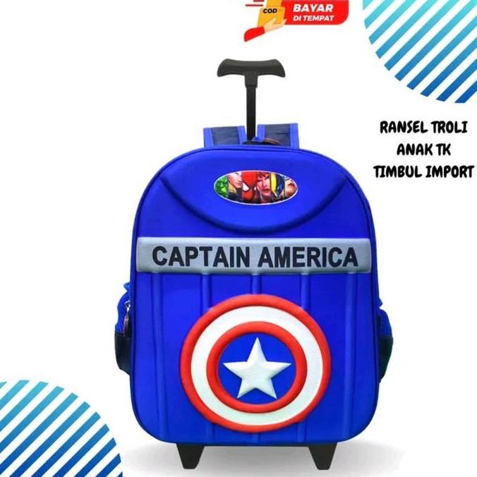 New- Tas Anak Troli Laki Laki Tk/Tas Dorong Anak Tk/Tas Ransel Troli Tk/Tas Troli Anak Batman Tk/Tas