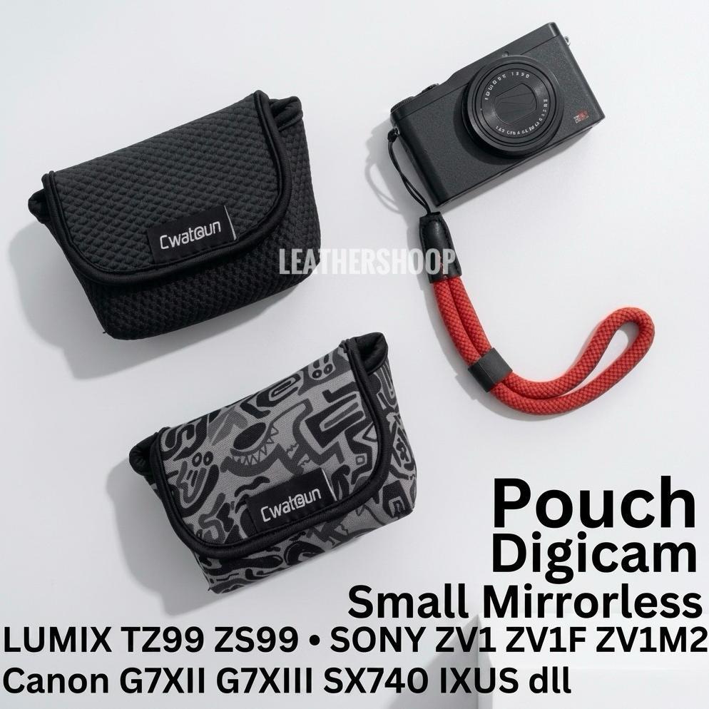 Pouch Digicam Tas Kamera Pocket Cocok untuk Canon G7X G7XII G7XIII SX740 Sony ZV1 ZV1F ZV1M2 Lumix T