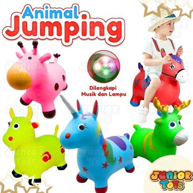 Pilihan - Kuda Kudaan Karet Jumping Animal Mainan Bisa Dinaiki Anak Hewan Genjot Unicorn Sapi Rusa P