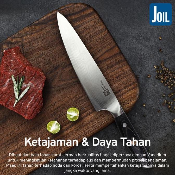 Terbaikproduk- Joil Pisau Dapur Chef Knife Damascus Stainless Steel Baja - N5-Damascus