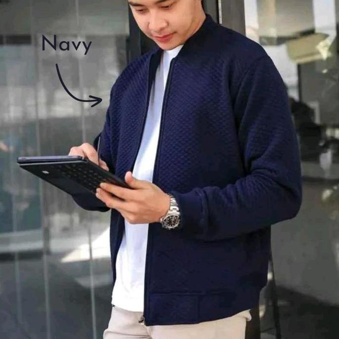 MURAH LEBAY Jaket comfy pria Jaket Comfy Premium Polos Basic Slim-fitting Polos Katun Putih Musim di