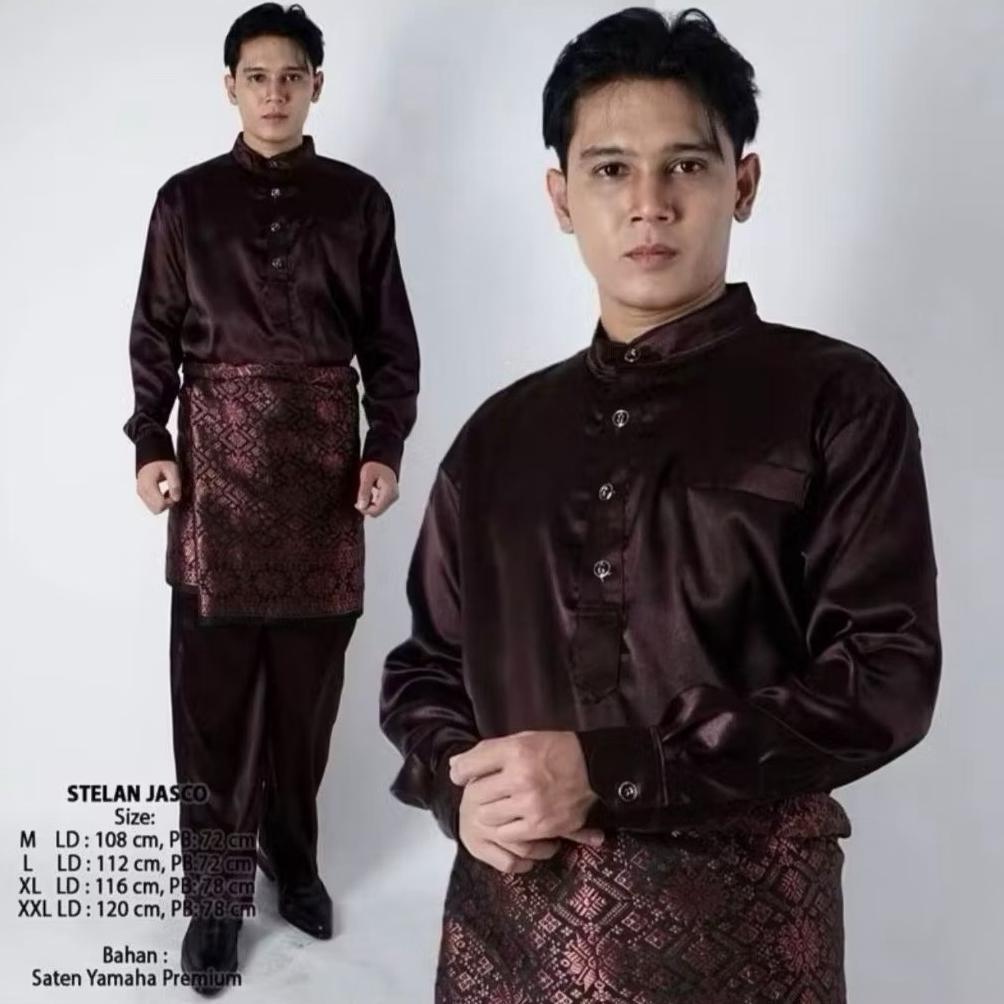 bestpromo setelan baju melayu pria - one set teluk belanga - baju akad melayu pria