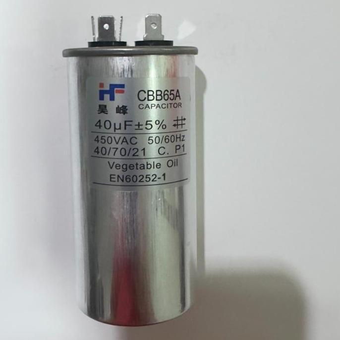 CBB65 40UF KAPASITOR CBB65 CBB65A AC KULKAS GENSET CAPASITOR BULAT SOCKET PIN KOMPRESOR ALUMINIUM 40