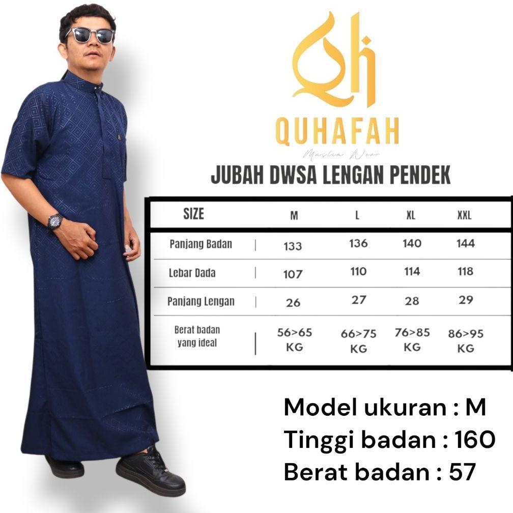 Terbaru Jubah Gamis Pria Slimfit Terbaru Al Majid || Jubah Katun Emboss Premium Lengan Pendek || Jub