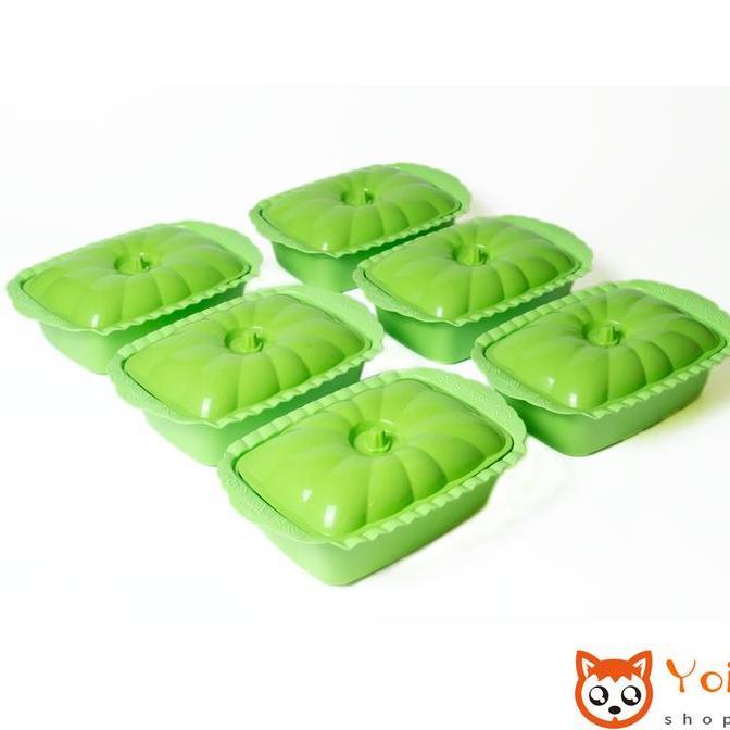 Bora- (6Pcs) Set Basi Prasmanan Plastik / Dah Saji Prasmanan / Tempat Makan Prasmanan Set / Dah Pras