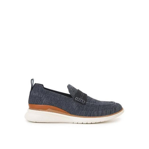 Hush Puppies Loafer Pria Advance Knit Loafer Navy Blue Knit