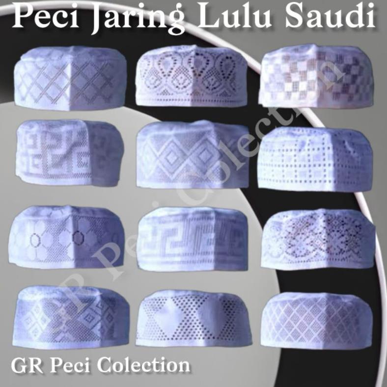 KUALITAS SUPER PECI KOPIAH JARING LULU SAUDI KUALITAS PREMIUM / PECI LULU AL-BUKHARI TERLARIS / PECI