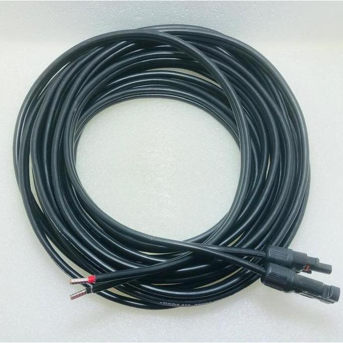 Twin Kabel 2x6mm2 / 1x6mm Sepasang Solar Panel 5 Meter + MC4 Conn + Ferrule (Hitam)