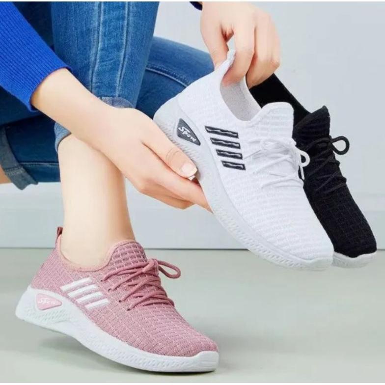 NEW PRODUCT Sepatu Sneakers Korea | Sepatu Wanita Korea Nylon | Sepatu Sneakers Garis | Sepatu Sneak