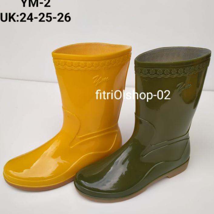 Sepatu Boots Karet Pendek Wanita Anti Air Boots Yumeida Ym2
