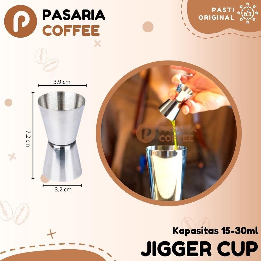 Jigger Measure Cup 15Ml/30Ml/Gelas Takar/Penakar Sirup/Minuman Stainless