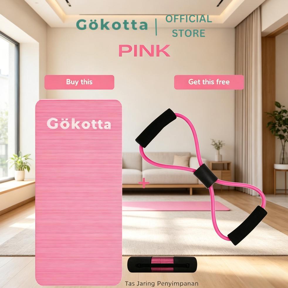 Gokotta Bundling Matrsa Yoga Dan Tali Yoga Streaching / Bundling Hemat Matras Olahraga Dan Tali Yoga