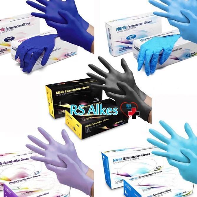 Sarung Tangan Nitrile Sarung Tangan Medis Latex Nitrile Isi 100