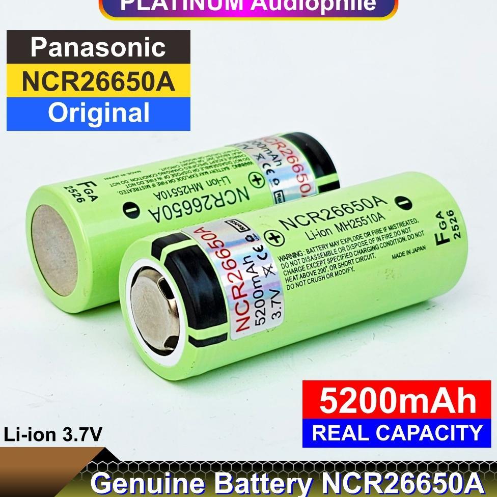 Baterai 26650 Panasonic 5200Mah 3.7V 4.2V Ncr26650A Original Battery Ncr 26650