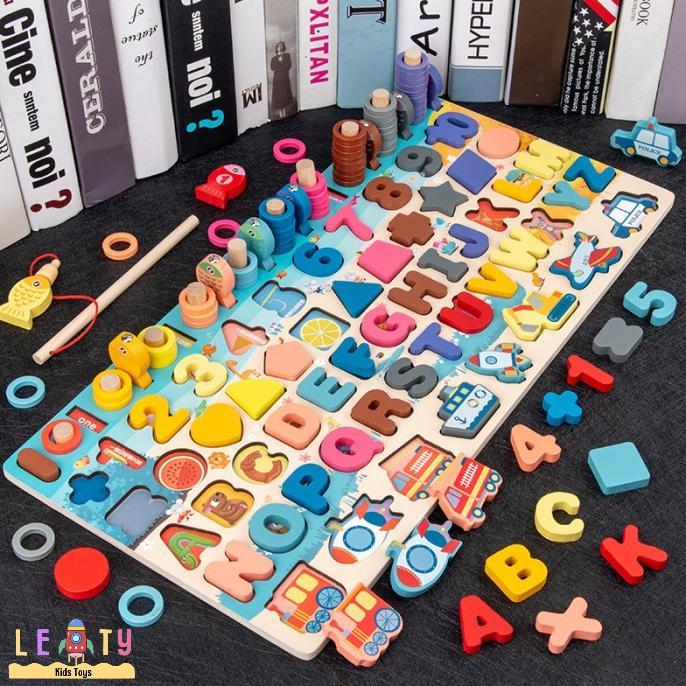 Mainan Anak Puzzle Edukasi Anak Bayi Huruf Angka 6 Tingkat Education ABCD