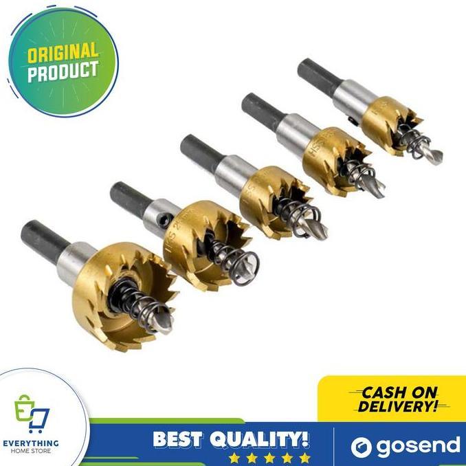CEFRUCHE Mata Bor Hole Saw Besi Set 5 Pcs Baja Ringan Hole Saw Plat Besi