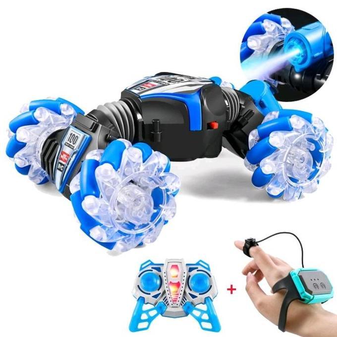 Mainan Mobil Lampu & Asap Remote Gesture Control - RC Twist Stunt Car Gesture Sensing Spray