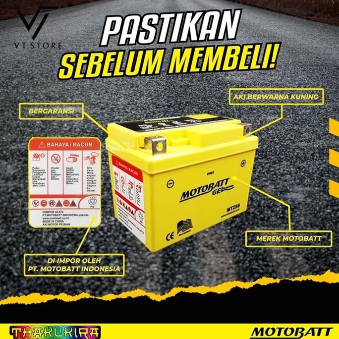 Aki Motor Vario 125 Techno, Vario 150, PCX 150 / 160, CB 150R Old/ New Motobatt MTZ6S Aki Kering Gel