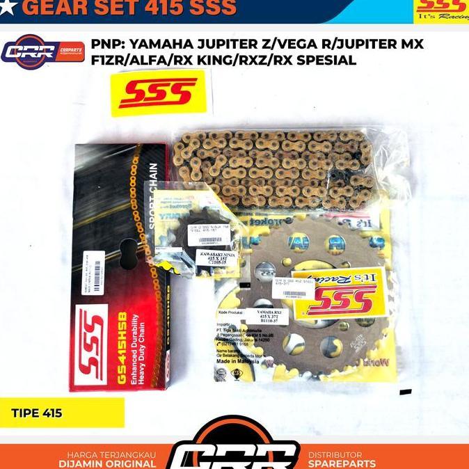 Gear Set SSS Girset Ger Satu Paket Yamaha RX King 415 PNP Jupiter Z Vega F1ZR Jupiter MX New Ukuran 